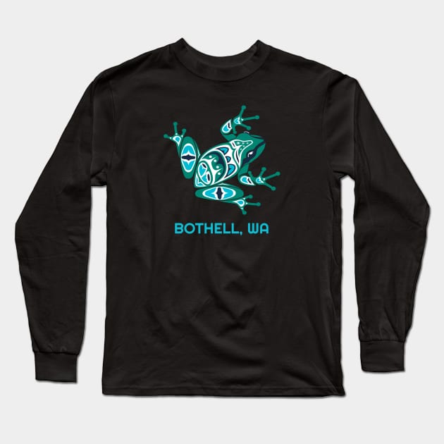 Bothell, Washington Frog Pacific NW Native American Indian Long Sleeve T-Shirt by twizzler3b